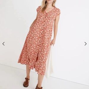 NWT Madewell Floral Button-Down Midi Dress Size Small